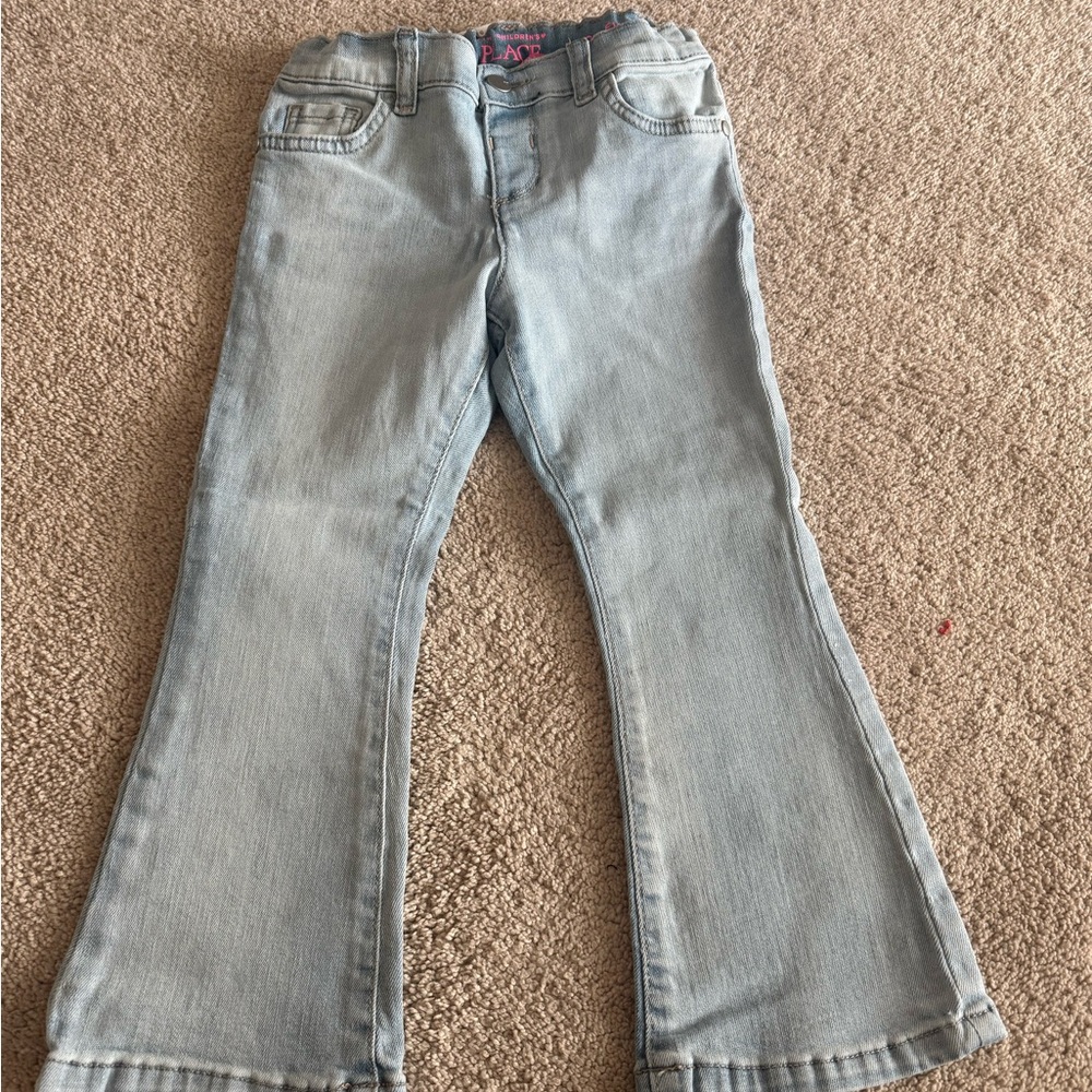 The Children's Place Light Blue Distressed Flared Jeans